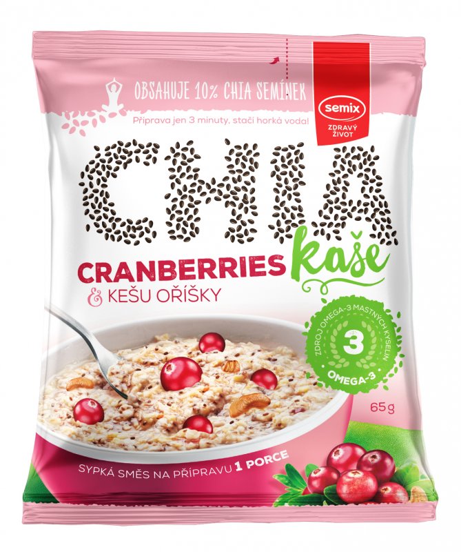 CHIA kaše cranberries a kešu oříšky 65 g