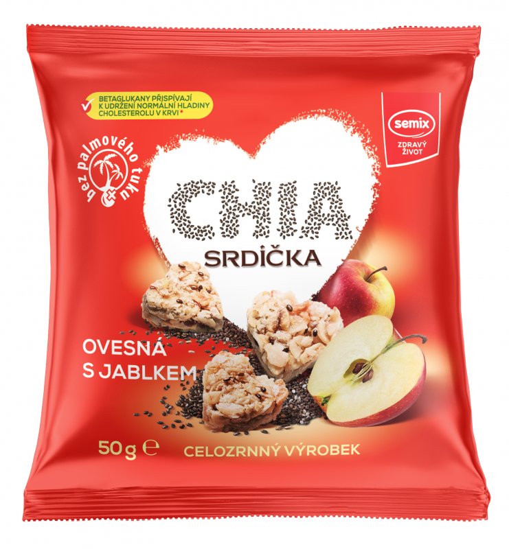 Müsli srdíčka s jablkem a chia semínky 50 g