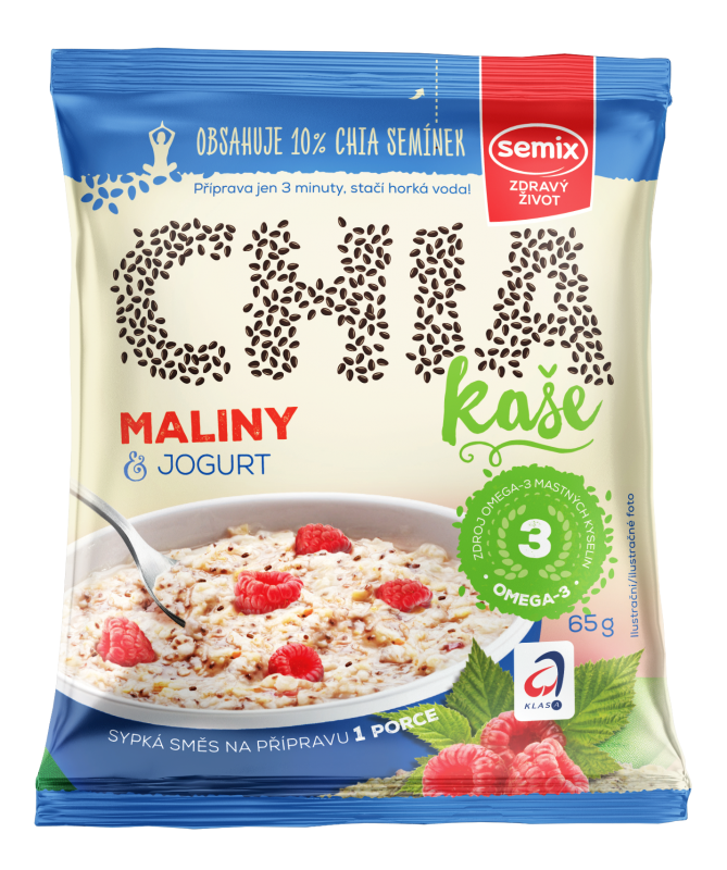 CHIA malinová kaše s jogurtem 65g