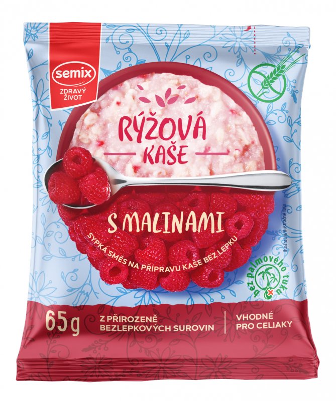 Rýžová kaše s malinami bez lepku 65g