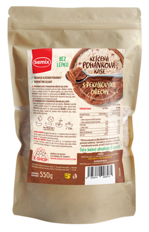Klíčená pohanková kaše s pekanovými ořechy 550g