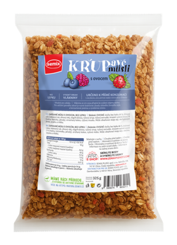 Křupavé müsli s ovocem bez lepku