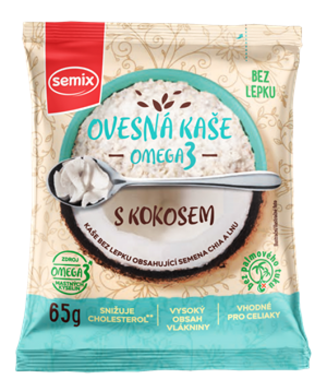 Bezlepková ovesná omega 3 kaše s kokosem