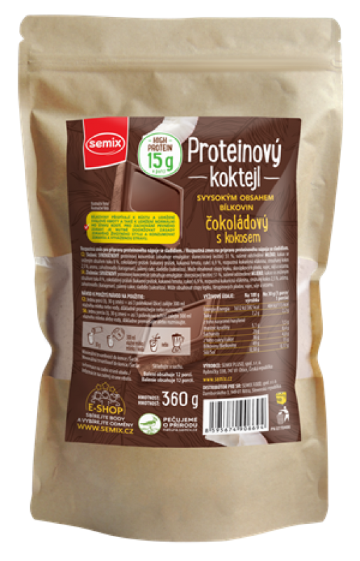 Proteinový koktejl čokoládový s kokosem 360 g